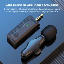 Microphones New Wireless Lavalier Microphone Noise Reduction 3.5mm For AUX Megaphones Amplifier Speaker Camera Computer Mobile Phone K35Pro