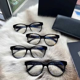 luxury designer sunglasses New Style Cat Eye Plate Myopia Glasses Frame Diamond Decoration CH3431 can equipped with multiple degrees of anti blue light