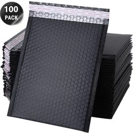 Mailers 100 Pcs Bubble Mailers Black Packaging Bags for Business Gifts Envelopes Jewelry Package Ziplock Bag Antiextrusion Waterproof