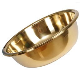 Dinnerware Sets Stainless Steel Basin Thickened Kitchen Bath Household Vegetable Wash (gold) Round Large Metal Bowl Mixing Bowls Big Salad