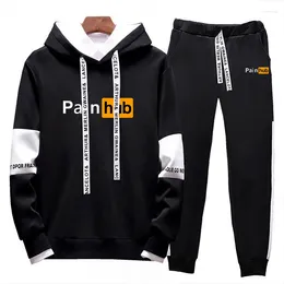 Men's Tracksuits Spring And Autumn 2024 Painhub Fashion Design Lace-up Suit Printed Hooded Casual Trousers Two-piece