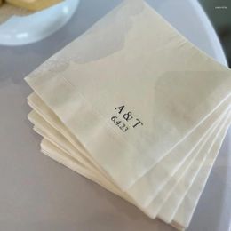 Party Supplies 50pcs Personalized Napkins Wedding Cocktail Beverage Paper Anniversary Custom Luncheon Guest Towels