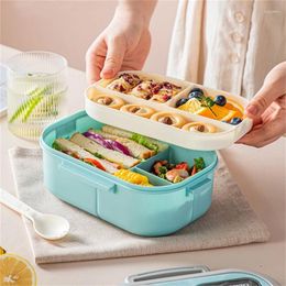 Dinnerware Cute Lunch Box For Kids Compartments Microware Bento Lunchbox Children Kid School Outdoor Camping Picnic Container Portable