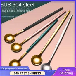 Coffee Scoops Stirring Spoon Ice Cream Dessert Portable Stainless Steel Kitchen Accessories Cutlery Teaspoon Mixing Soup