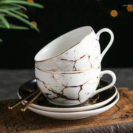Teaware Sets Marble Coffee Cup Dish Set Phnom Penh Ceramic Family Afternoon Camellia Tea With Spoon 3pieces