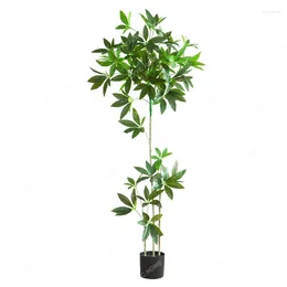 Decorative Flowers Green Plant Simulation Pachira Macrocarpa Large Pot Store Indoor Simulated Plants Floor Bionic Fake Trees Ornaments