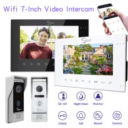 Doorbells Wifi Video Intercom in Private House Door Peephole Phone 7 Inch Touch Key Screen for Home Apartment Tuya Smart Life 2MP Doorbell