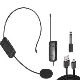 Microphones 2.4G Headmounted Wireless Lavalier Microphone Transmitter With Receiver For Voice Amplifier Speaker for Teaching Tour Guide
