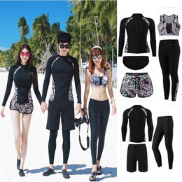 Women's Swimwear 2024 South Korea Couple Diving Suit Conservative Split Long Sleeve Sports Large Vacation Beach Wetsuit Set