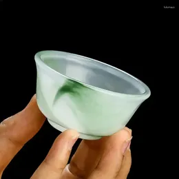 Cups Saucers Ink Style Colored Glaze Jade Porcelain Tea Cup Home Hospitality Bowl Have Unique Lines