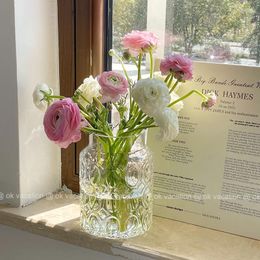 Vases Vintage Bubble Glass Vase Ins Style Flower Arranger Hydroponic Cultivation Household Soft Decoration Ornaments