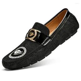 Casual Shoes Fashion Dress For Men Red Mens Formal Party Evening Genuine Leather Moccasin Loafers