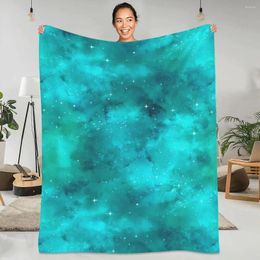Blankets Painted Galaxy Blanket Stars Print Camping Flannel Throw Warm Soft Bedroom Customised Bedspread Gift