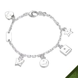 New Fashion Designer Charm Bracelets Bangles Fairy Star Heart Butterfly Letter Alphabet Sliver Hand Jewelry Luxury Bijoux High Quality Womens Mens Free shipping