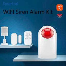 Kits SMARTROL SN31 Tuya WiFi Security Alarm System Waterproof Outdoor 433MHz Wireless Siren APP Remote Control Burglar Alarm Kit