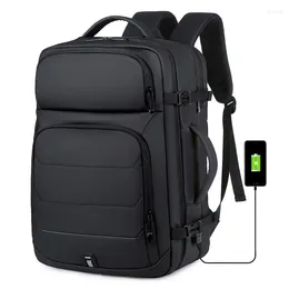 Backpack 40L Expandable Backpacks USB Charging Port 17 Inch Laptop Bag Waterproof Business National Flag Travel