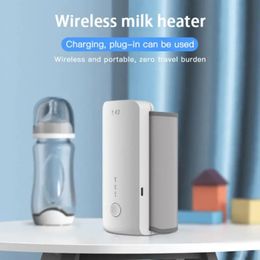 Baby Bottle Warmer Wireless Night Milk Warmer USB Rechargeable Milk Heating Thermostat Automatical Portable Kids Care Appliances 240319