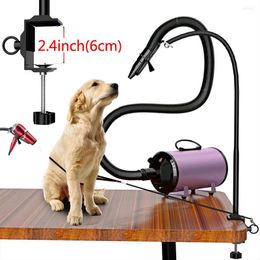 Dog Apparel Pet Grooming Hair Dryer Stand Hands Free Stainless Steel 360 Degrees Rotation With Adjustable Clamp No-Sit Haunch Bracket