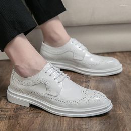 Casual Shoes Men's Genuine Leather Handmade British Style Brogue Office Loafers Man Business Wedding Party Formal