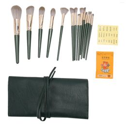 Makeup Brushes Eye Shadows Set Synthetic Fibre Portable Face Powder With PU Leather Bag
