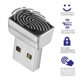Lock USB Fingerprint Reader for Windows 10 Hello Biometric Scanner for Laptops PC