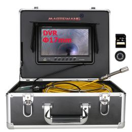 Cameras 9" Monitor 17mm 20/30/40/50M Sewer Pipe Inspection Video Camera, 8GB SD Card DVR IP68 Drain Sewer Pipeline Industrial Endoscope