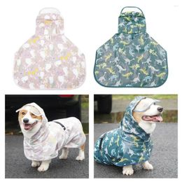 Dog Apparel Durable Raincoat Wear-resistant Elastic Webbing Adjustment With Traction Ring Pet Windproof