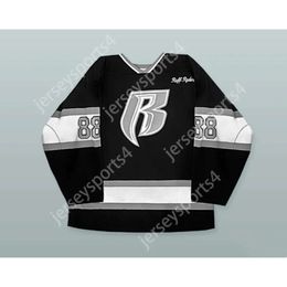 Gdsir Custom ROUGH RYDERS 88 BLACK HOCKEY JERSEY NEW Top Ed S-M-L-XL-XXL-3XL-4XL-5XL-6XL