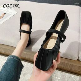 Casual Shoes Korean Designer Women Flat Round Toe Elegant Black Kawaii Ladies