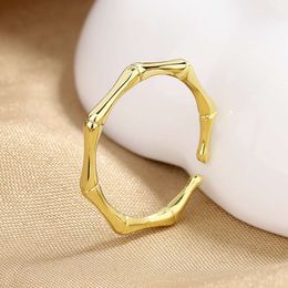 Simple Versatile Bamboo Women's Thin Vegetarian Index Finger Niche, High-end Feel, Tail Ring, Light Luxury, and Opening Accessories