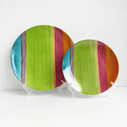 Plates Modern Creative Colorful Assiette Blue Purple Green Yellow Pink Oramge Serving Porcelain Tableware Plate