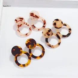 Stud Earrings Vintage Leopard Acetic Acid Sheet Hoop For Women Big Minimalistic Acrylic Bohemian Jewelry