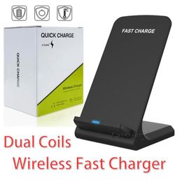 Desktop Fast 2 Colis QI Wireless Charger With Retail Package for iPhone 8 X XR XS MAX Samsung S8 S9 S10 Plus1372068