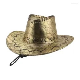 Berets Cowboy Hat Western Cowgirl Jazz Cap Hats For Women Men Wind Proof Vintage Casual Outdoor Beach Summer Spring Sombrero Hombre