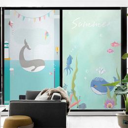 Window Stickers Film Privacy Dophin Glass Sticker UV Blocking Heat Control Coverings Tint For Children's Room