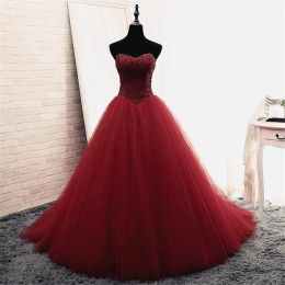 Dresses Bling Sequins Beaded Strapless Crystals Bodice Prom Dress Ball Gowns Reals Puffy Evening vestido de festa curto Party For Women