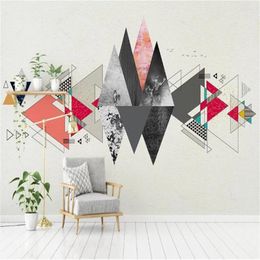 Wallpapers Milofi Nordic Modern Minimalist Personality Geometric Mural TV Background Wall