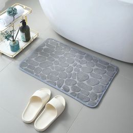 Bath Mats Solid Modern Coral Velvet Floor Mat Simple Rug Smooth Carpet Absorb Water Non-slip Dry Foot Bathroom Home Accessories