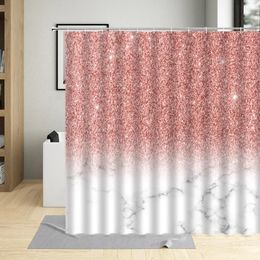Shower Curtains Abstract Marble Ombre Art Modern Geometric Print Fabric Bath Curtain Fashion Bathroom Decor Sets With Hooks Grey