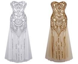 Angelfashions Women Sequin Strapless Sweetheart Tulle Flapper Gatsby Dress Wedding Empire Dress FBA1865882692