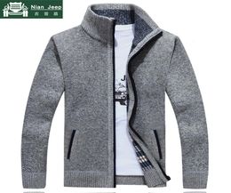 2019 New Sweater Men Autumn Winter SweaterCoats Male Thick Faux Fur Wool Mens Sweater Jackets Casual Zipper Knitwear Size M3XL V11677631