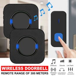 Doorbell Wireless Door Bell Waterproof 300m Range Home Wall Plug In Doorbell 55 Chimes Home Security EU US Pulg Button Doorbell