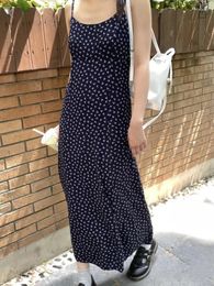 Casual Dresses Floral Print Lace-up Long Dress Chic Y2k Fairycore Sleeveless Maxi Summer Women Vintage Bohemian A-line Vestidos 2024