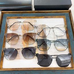 High quality fashionable New luxury designer sunglasses Double B Large Box Dark ins Red Sun Glasses BB0223S