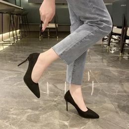 Dress Shoes High Quality For Women Slip-On Women's Heels Solid Party Sexy Pointed Toe Slingbacks