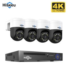 System Hiseeu 16CH 8 Ports NVR 4K 8MP 4MP PTZ POE CCTV Security Surveillance Camera System Kit Set Outdoor Home Video Recorder IP Camer