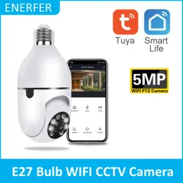 Intercom 5mp E27 Bulb Tuya Ip Camera Tuya Smart Home Indoor Wifi Wireless Cctv Camera Automatic Tracking Home Security Baby Monitor