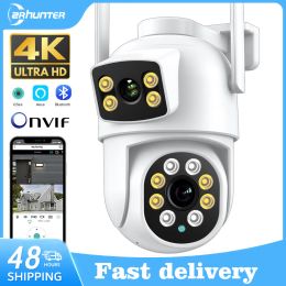 Cameras 8MP 4K WIFI IP Camera Dual Lens PTZ Outdoor Wireless Surveillance Camera Auto Tracking Night Vision Home Security Monitor iCSee