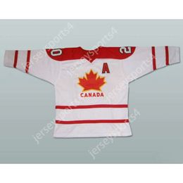 Gdsir Custom WHITE IN RED STRIPE CANADA 20 HOCKEY JERSEY NEW Top Ed S-M-L-XL-XXL-3XL-4XL-5XL-6XL