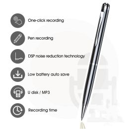 Recorder Rechargeable Digital Voice Recorder Ballpoint Pen Professional Noise Reduction Sound Audio Recording WAV Mp3 Player Dictaphone